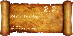 Réz Péter névjegykártya